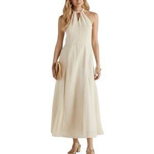 Soft Surroundings Leona Linen Silk Tie Maxi Dress - M